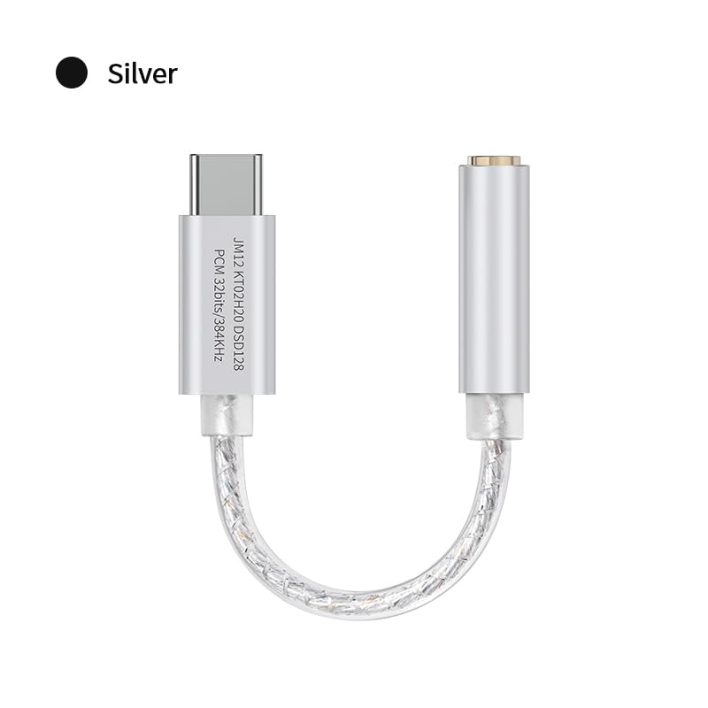 Girftu JCALLY JM12 Type C USB C to 3.5mm DAC Chip KT02H20 Dongle DSD128 Silver-Plated Conductor Digital Audio Adapter