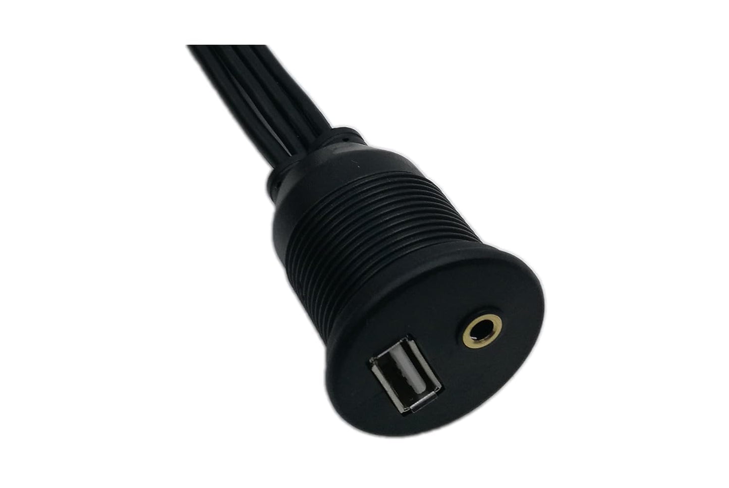 zdyCGTime 3.5mm & USB Flush Mount Cable - 1M, RCA Extension, Dash, Panel, Car, Boat, Motorcycle