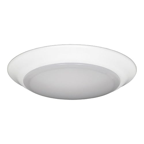 Jesco Lighting CM405M-27wH 2700K LED Low Profile Ceiling Fixture ADA Sconce/Retrofit with Polycarbonate Shade, White, 6"