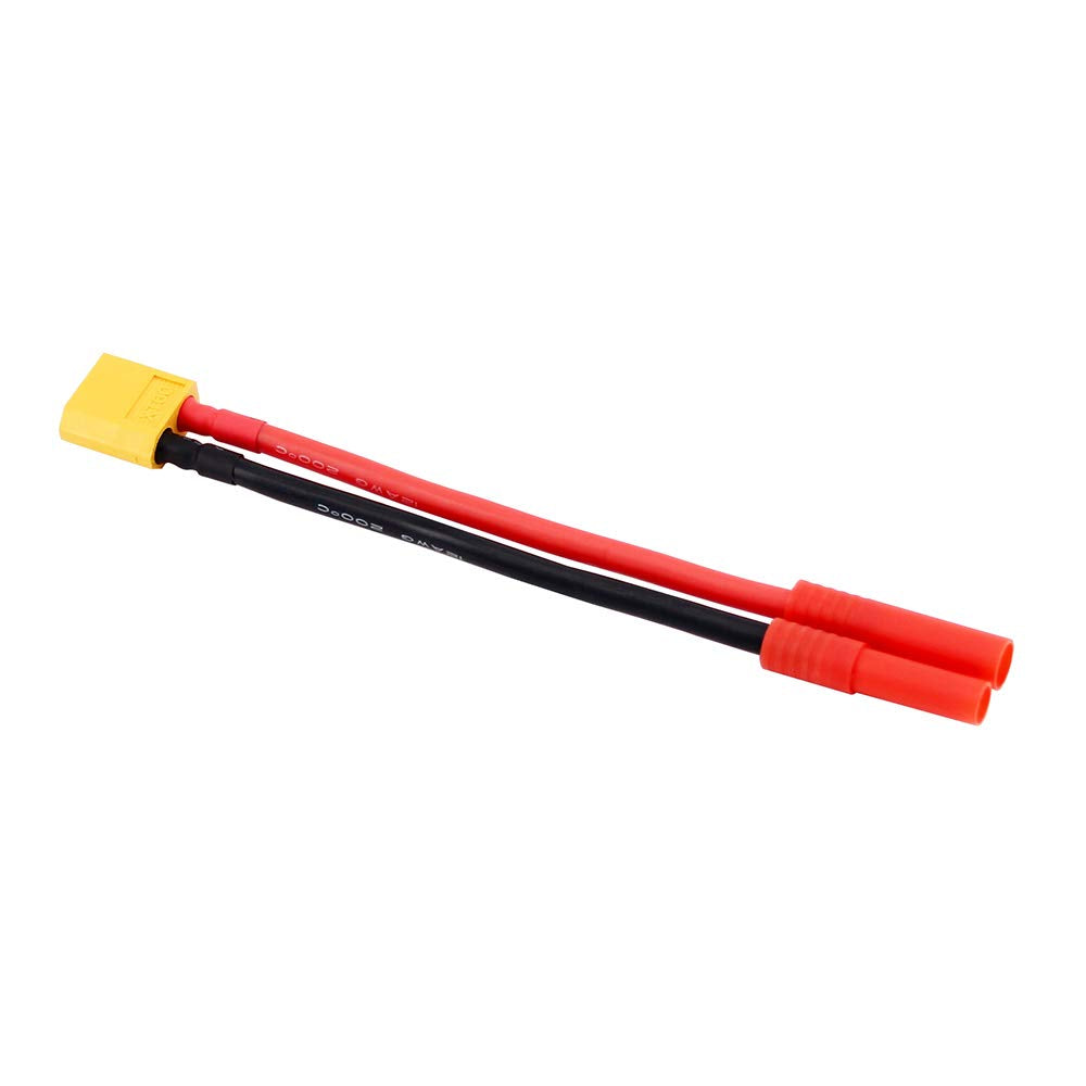 OliRC 2pcs XT60 Male to HXT 4MM Banana Connector/Adapter 12 Gauge Wire 4inch fits for Turnigy(C72-2)