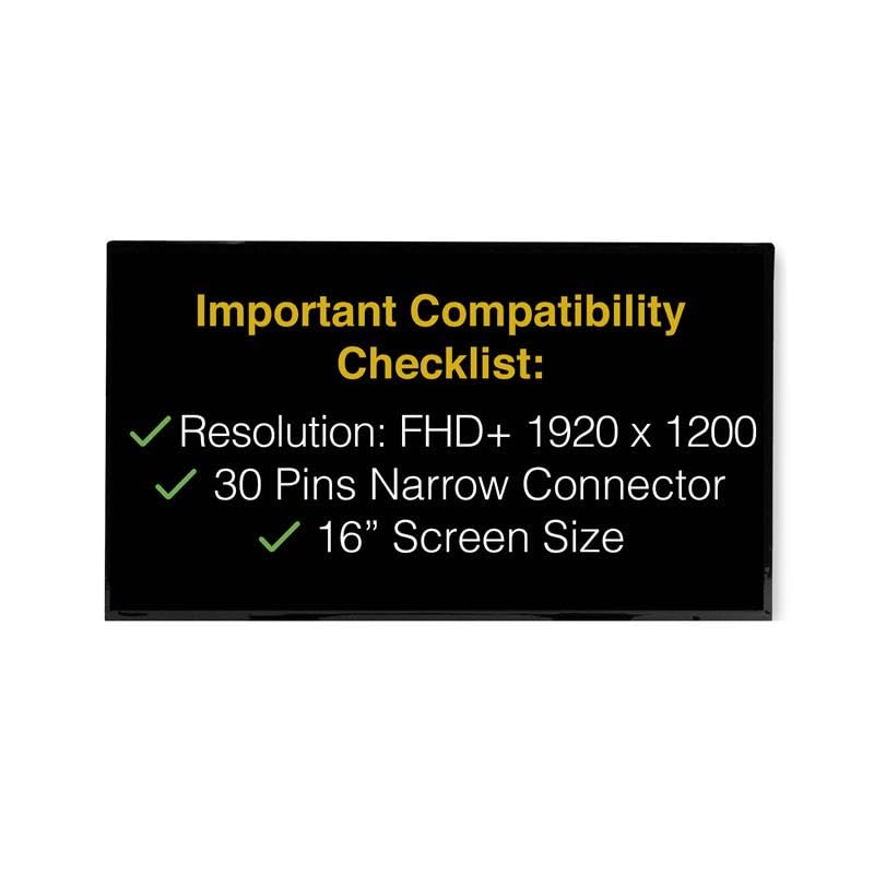 LCDBros Replacement Screen for Dell INSPIRON 16 5630 30 Pins FHD+ 1920x1200 Matte LCD LED Display with Tools & Tape