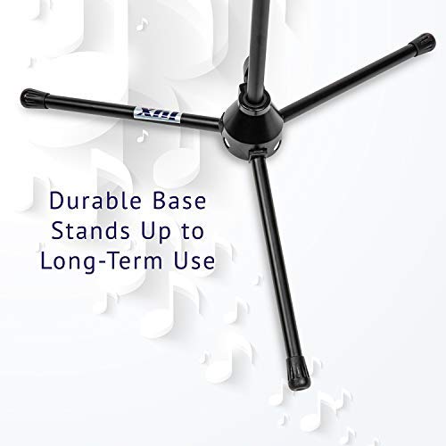 LyxPro Microphone Stand Boom Arm Tilting Rotating Floor Podium Stage or Studio Strong Durable And Foldable Height 38.5"- 66" Extends Arm to 29 3/8"