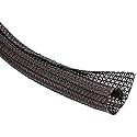 OHM Split Braided Cablesleeving Wrap Around, Split Wire Loom (1/2, 10FT)