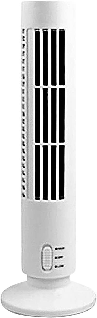 YWangQiang Tower Fan Air Conditioner Fan, 2 Speeds & Low Noise Bladeless Tower Fan, Small Fan Desk Fan USB Powered, Oscillate Fan Bedroom Fans
