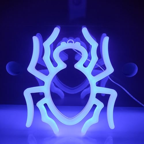 JYWJ Spider Double Sided Neon Signs,USB or 3-AA Battery Powered Neon Light,LED Desktop Wall Decoration,Various Parties,Decoration Of Business Premises