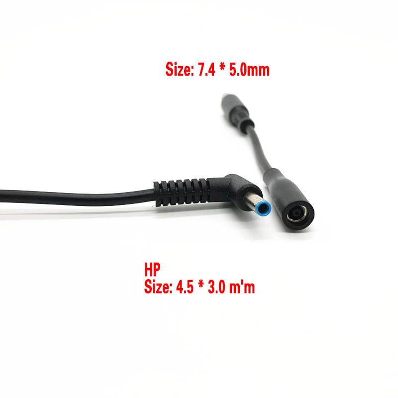 4.5mm to 7.4mm Connector for Laptop Charger Adapter for HP and Dell Charger Tip Converter, for HP Stream Spectre Pavilion Envy Elitebook Split