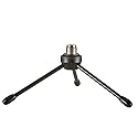 LYRCRO Desktop Desk Foldabe Tripod Microphone Stand with Non-slip Feet,Durable Iron Construction,Ideal for Podcasts, Online Chat, Conferences