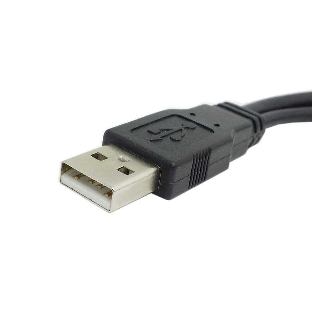 chenyang USB 2.0 Y Splitter Cable USB 2.0 Male to Female Data Charger Extension Cable with Auxiliary Power Supply Port