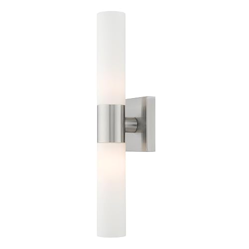 Livex Lighting 10102-91 Aero 2-Light Bath Light, Brushed Nickel, 4.5''Hx18''W