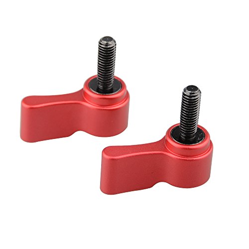 CAMVATE Knob Screw with M5 Male Threading Rotating Adjustable Thumb Lever Screw (Red,18mm Length) - 1510