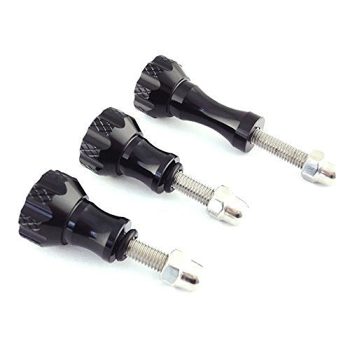 MaximalPower CA GP CNC Screw(BK) Aluminum Thumb Knob Bolt Nut Screw Kit for GoPro Hero 4/3+/3/2/1, Pack of 3 (Black)