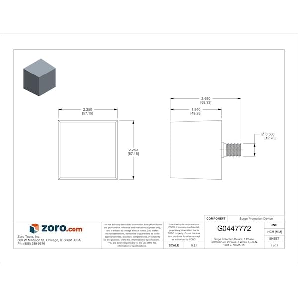 Square D - SDSA1175 Panel Mounted Single Phase Type 1 Surge Protective Device