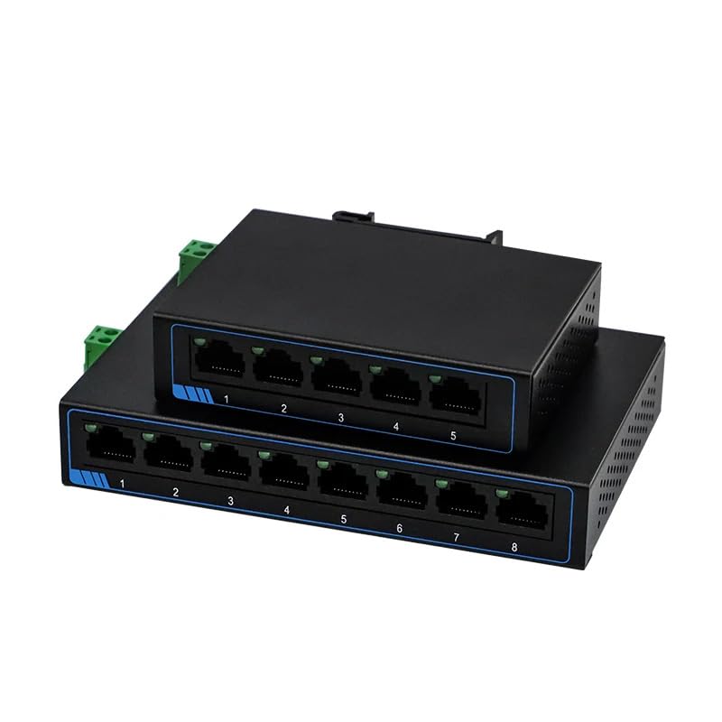 Lubeby Smart 5 Ports 10/100M Adaptive Ethernet Network Switch Supports DC or Terminal Power Supply USR-SF1005