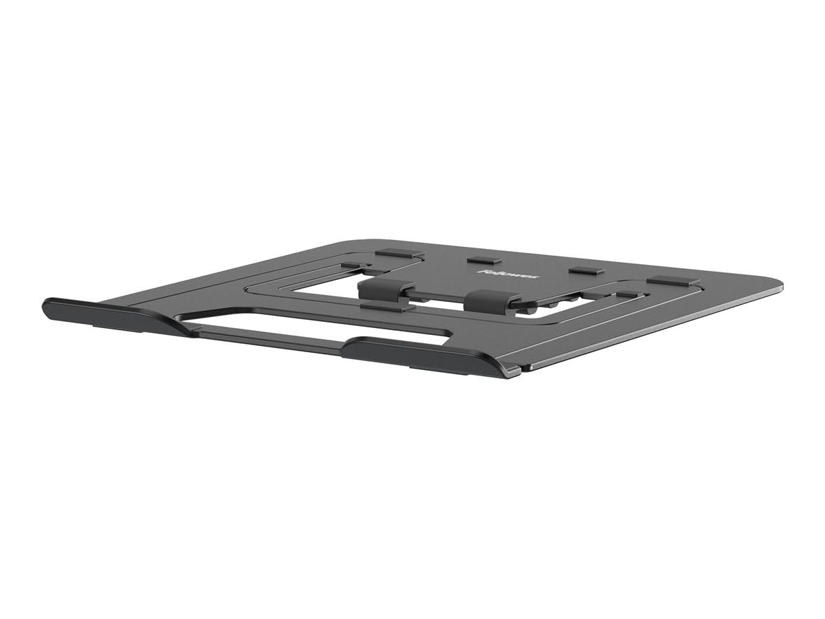 Fellowes Alumia™ Portable Laptop Stand - Black - Height and Angle Adjustable Laptop Riser, Ergonomic and Foldable Aluminium Design for Home, Office or
