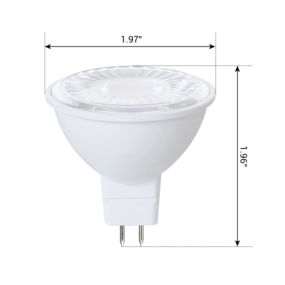Euri Lighting EM16-7W4000ew Dimmable LED MR16 (GU5.3 Base), 7W (50W Equiv.) 500lm, 80CRI, Soft White (3000K) 40° Beam Angle, 12V, Damp Rated UL