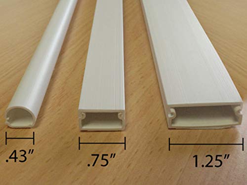 Kable Kontrol Wall Cord Cover Cable Raceways - End Cap - 0.75” Width - 0.43” Height - 1 Pc/Pack | Paintable White PVC | TV Wire Concealer | Plastic