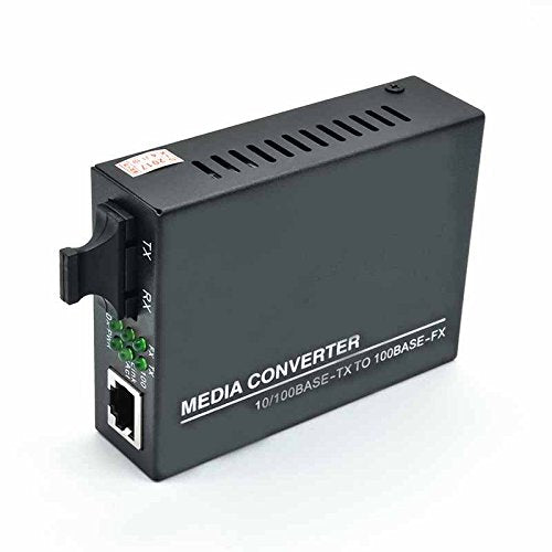 Jeirdus Fast Ethernet Duplex SC Fiber Optic to RJ45 Media Converter, 10/100M 2KM Multimode