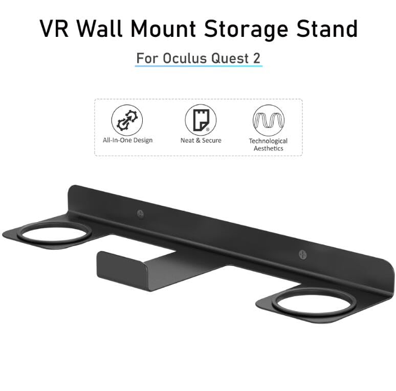 Coyktonty VR Headset Wall Mount Storage Stand Hook for Meta O-culus Quest 2/O-culus Quest 3/O-culus Quest pro VR Headsets, Gaming Controller Hanger