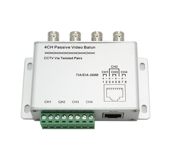 4CH CAT5 HD Passive UTP Video Balun BNC Female Transceiver RJ45 For CCTV System