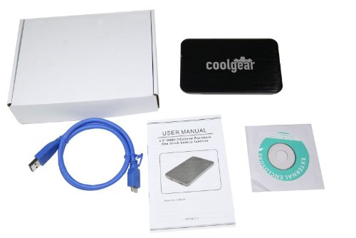 Coolgear USB 3.0 Ultra Compact Screwless 2.5" Disk Enclosure Black