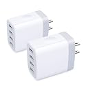 USB Wall Charger,Sicodo 4 Ports Charger Cube 2 Pack 4.8Amp USB Adapter Power Plug Charging Station Box Compatible with iPhone