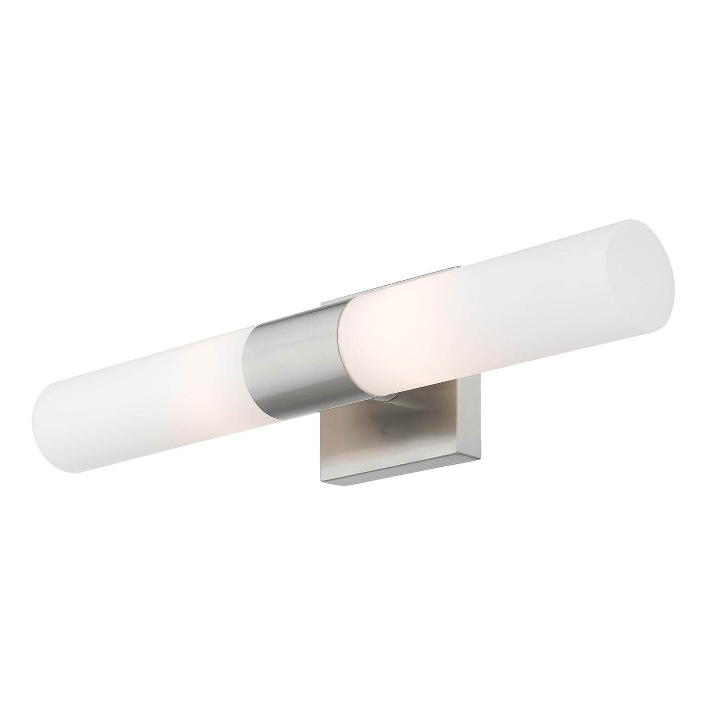 Livex Lighting 10102-91 Aero 2-Light Bath Light, Brushed Nickel, 4.5''Hx18''W