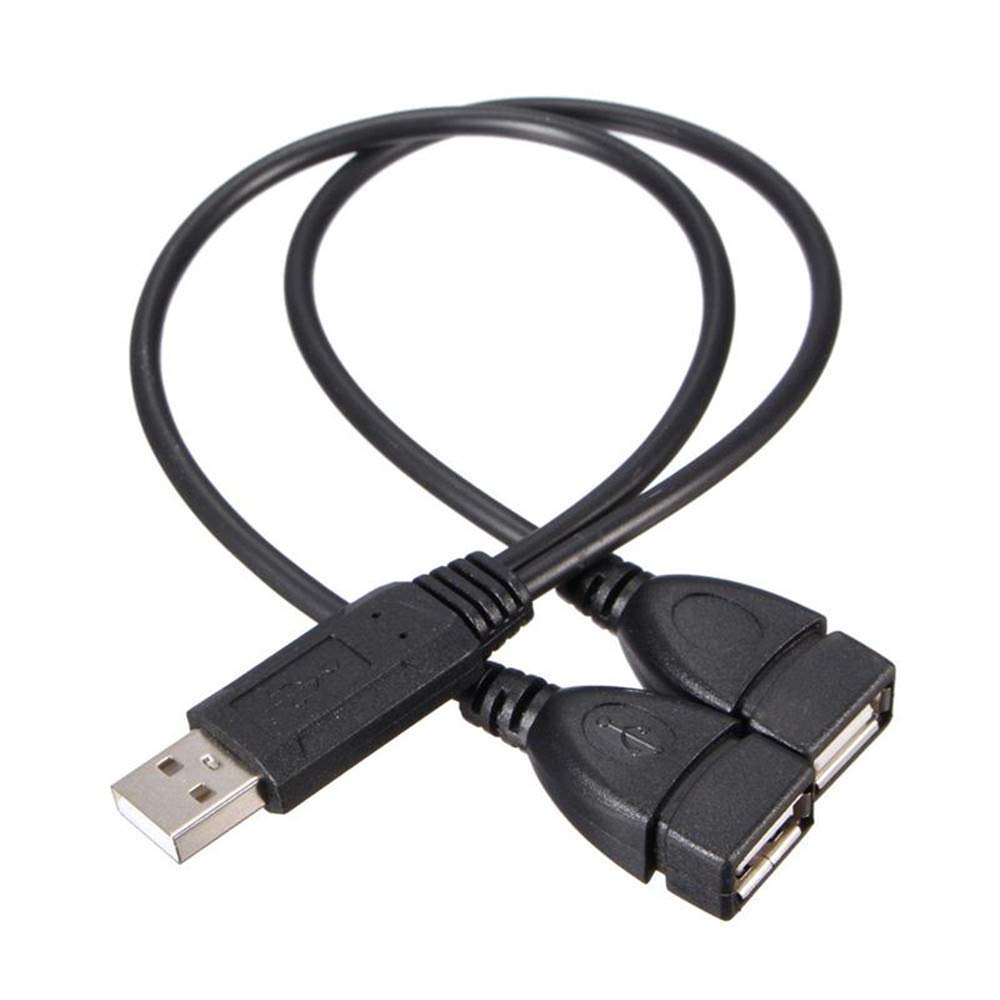 Adaptermvp USB 2.0 Adapter, Dual USB Female Jack Y Splitter Charger Cable (2 Pack) for Laptop/Tablet/Smartphone Data Transmission/Charging