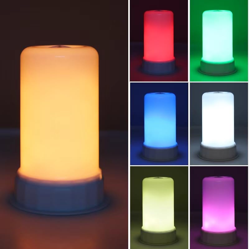 Vnicstick 2PCS LED Flame Effect Light,4 Modes Fire Lights, Candle Flame Table Lamp with Remote Contro,LED Flame Lights for Garden Bar Camping Party