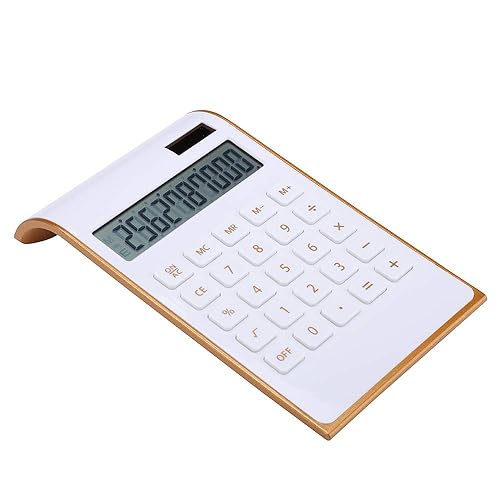 Artyea Calculator, Slim Elegant Design, Office/Home Electronics, Dual Powered Desktop Financial Calculator, Solar Power, 10 Digits, Tilted LCD