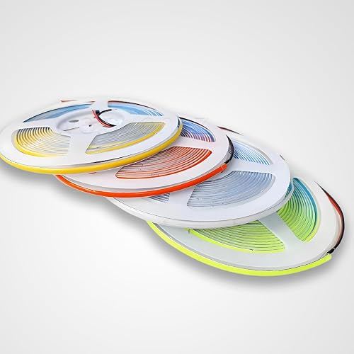 DC12V 5MM Thin PCB Premium 400LEDs/M Pure Single Color COB LED strip Flexible High Density Chips Red Green Blue Pink Purple Ice Blue Yellow Orange