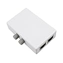 uxcell Plastic Push Button RJ45 2 Ports Network Switch Hub White for PC Gray