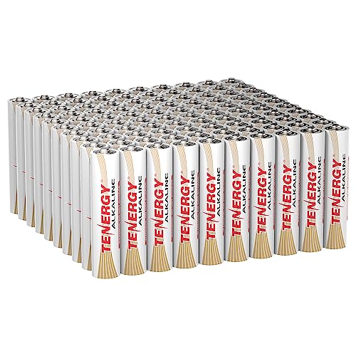 Tenergy 1.5V AAA Batteries, High Performance Alkaline AAA Non-Rechargeable Battery for Clocks, Remotes, Toys & Electronic Devices, 100 Pack