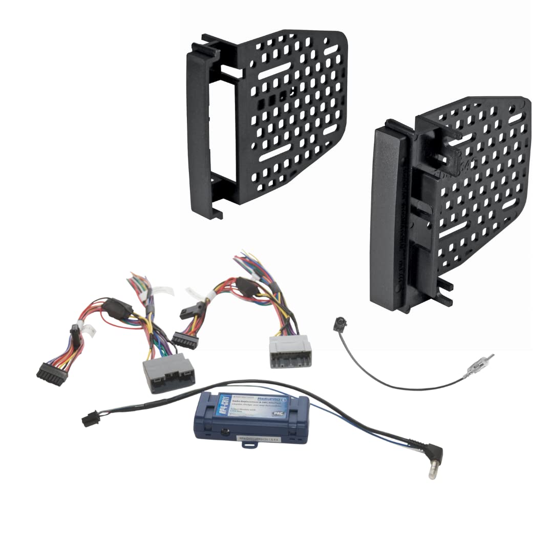 American International Double DIN Radio Install Dash Kit for Dodge RAM & Jeep Wrangler JK/Liberty/Patriot/Grand Cherokee/Compass, Retains SWC