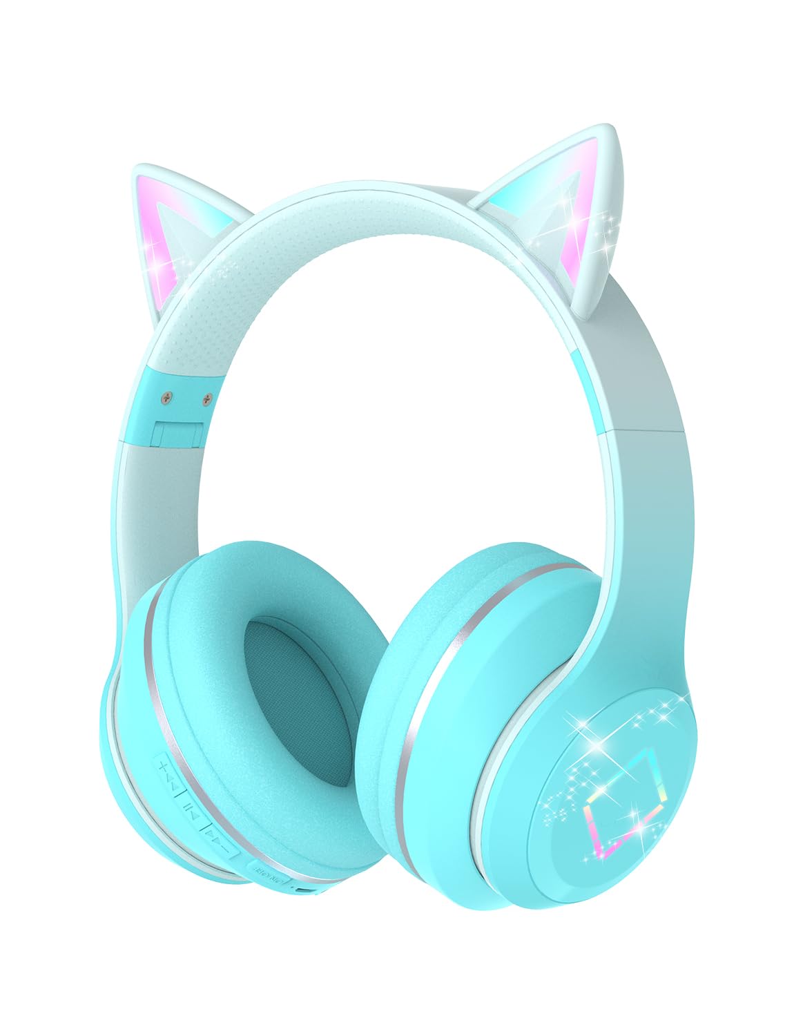 YOYOTUNE Bluetooth Kids Headphones,Cat Ear LED Light Up Kids Wireless Headphones,Bluetooth 5.1&Stereo Sound, Foldable,Adjustable Headband,Children…