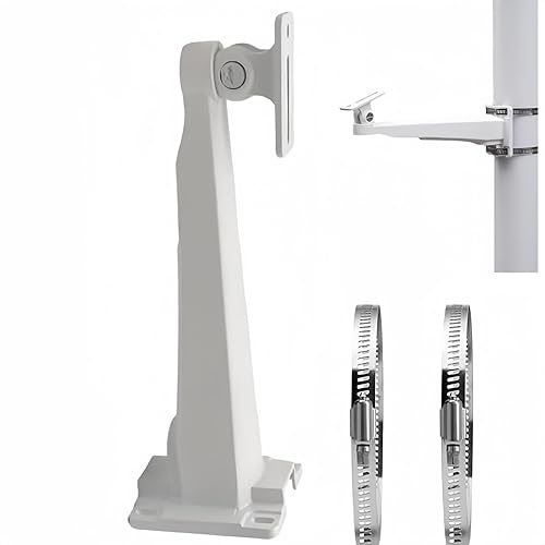 V-Fiabilidad CCTV Security Wall Pole Mounting Loop Bracket,27cm Long Arm Support Monitoring Pole Hoop Bracket Surveillance Camera Wall Mounted/Pole
