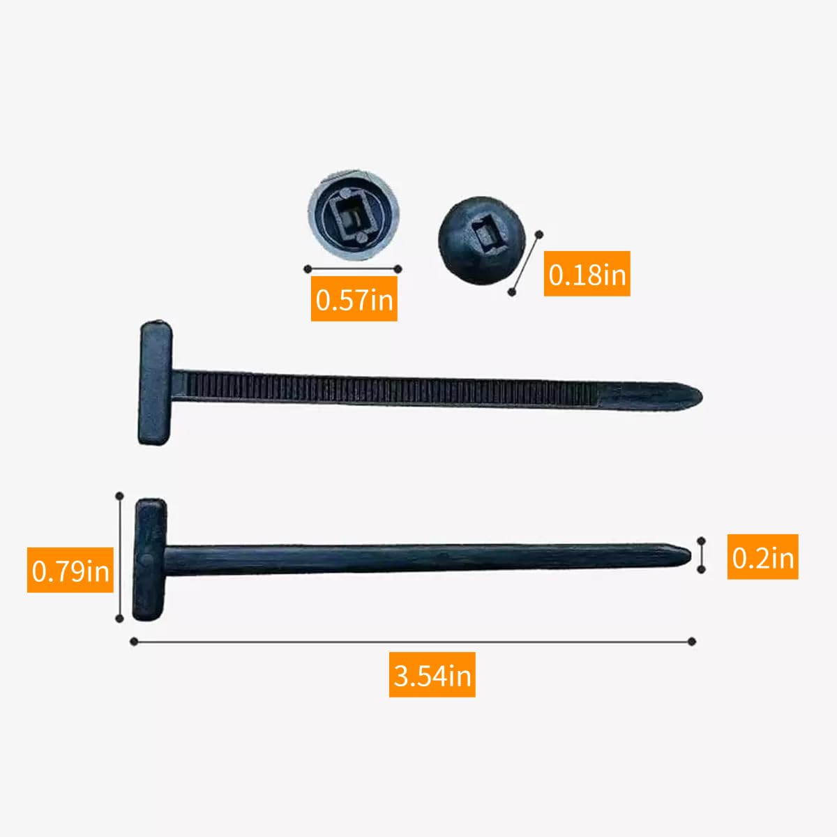 100 Pcs Nylon Universal Cable Tie Buckle With Pin & Button Design - New Multifunctional Nylon Zip Ties Plastic Cable Ties Tool Fasteners Car Body UV