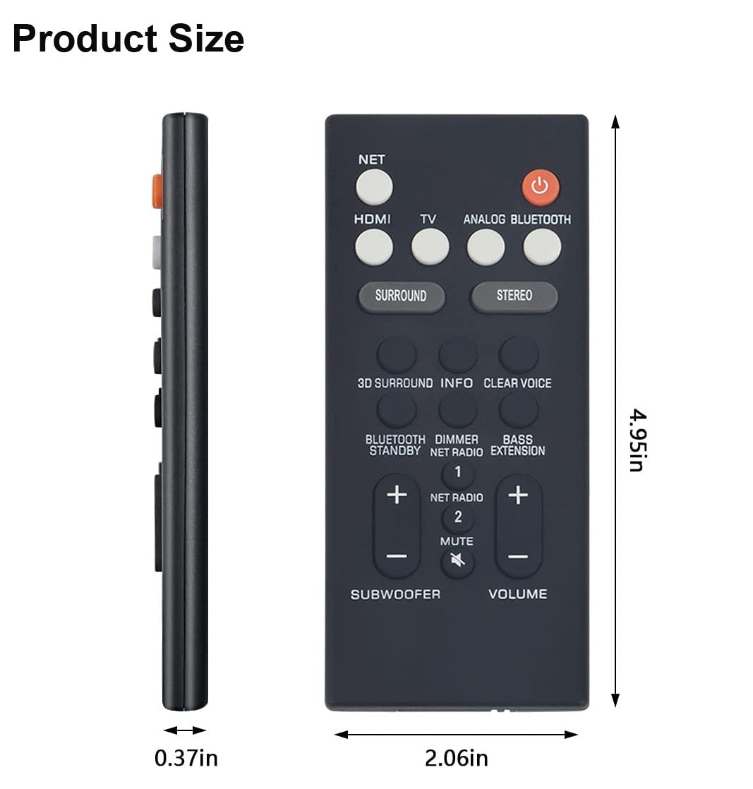 Replacement Remote Control for Yamaha Soundbar ATS-1070 ATS-1080 ATS-1060 ATS-2090 YAS-106 YAS-207 YAS-107 YAS-108 Sound Bar System