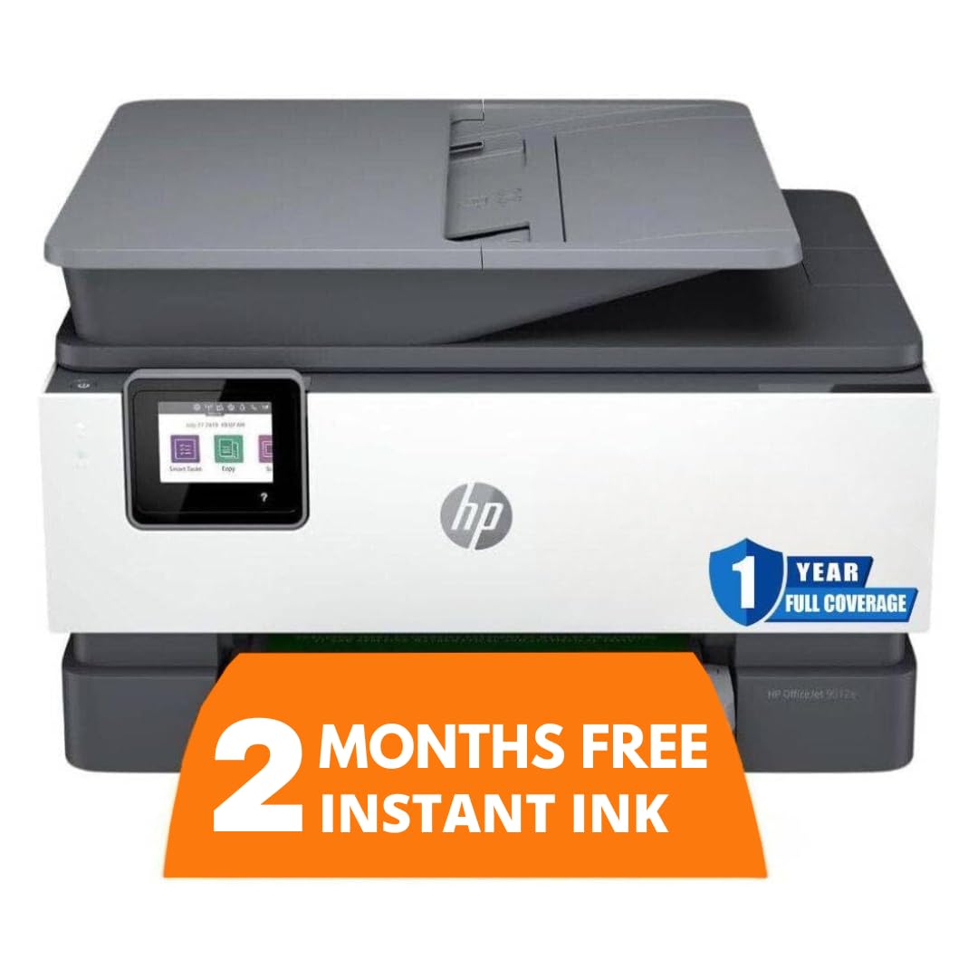 HP OfficeJet 9012e All-in-One Color Inkjet Wireless Printer Scanner Copier Fax with 6-month Instant Ink Mobile Computer Printers for Home Use Office