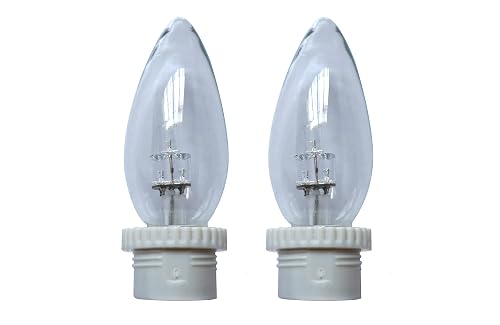 Brite Star Battery Operated Tiffany Warm White Replacement Bulb - 2 Count Flameless Candles with Timer- Perfect for Home Décor