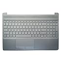 Laptop English Keyboard Compatible for HP 15S-DU 15S-DY 15-DW TPN-C139 15-dw0046nr 15-DW0446NZ US Layout Keyboard with Palmrest Cover (No TouchPad)
