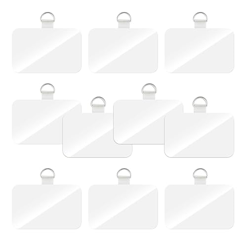 POHFP 10 pack Transparent Phone Tether Tab,Cell Phone Tether Replacement for iPhone Smartphone Case & Other CellPhone Case,No Adhesive,CellPhone Strap