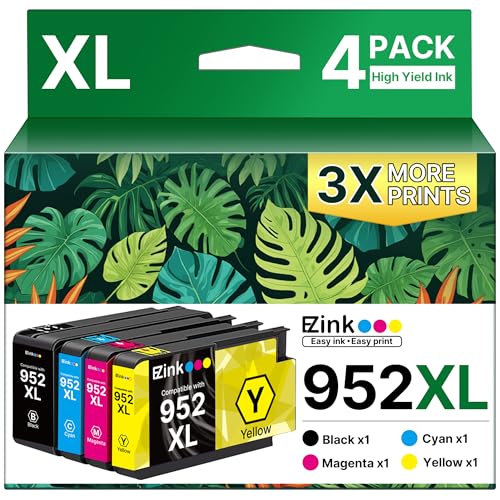 E-Z Ink 952XL Ink Cartridges Combo Pack 4 Pack Compatible for HP 952 XL 952XL Ink Cartridge Latest Upgrade to Use with HP Officejet Pro 8710 7740 8720