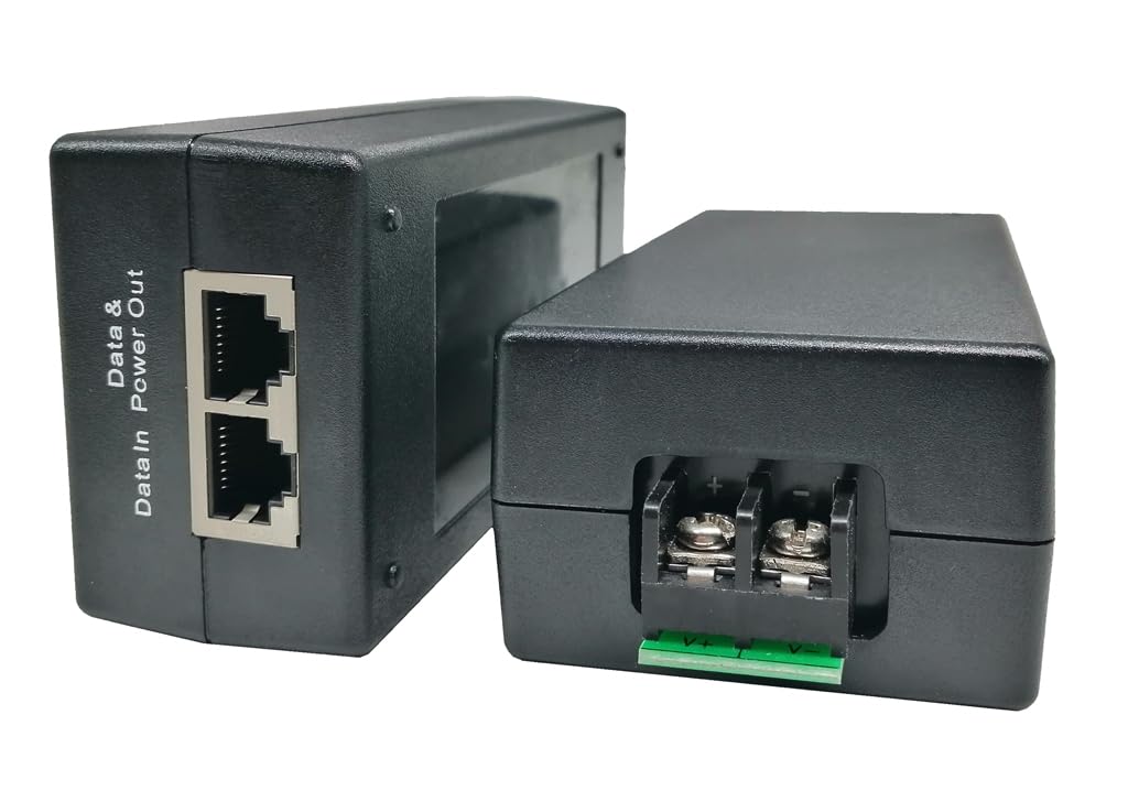 Gigabit DC PoE+ Injector | 12V 24V (12-36V) DC Input | 50V 30W DC PoE+ Out | DC to DC Converter IEEE802.3 af/at Solar PoE Injector Adapter