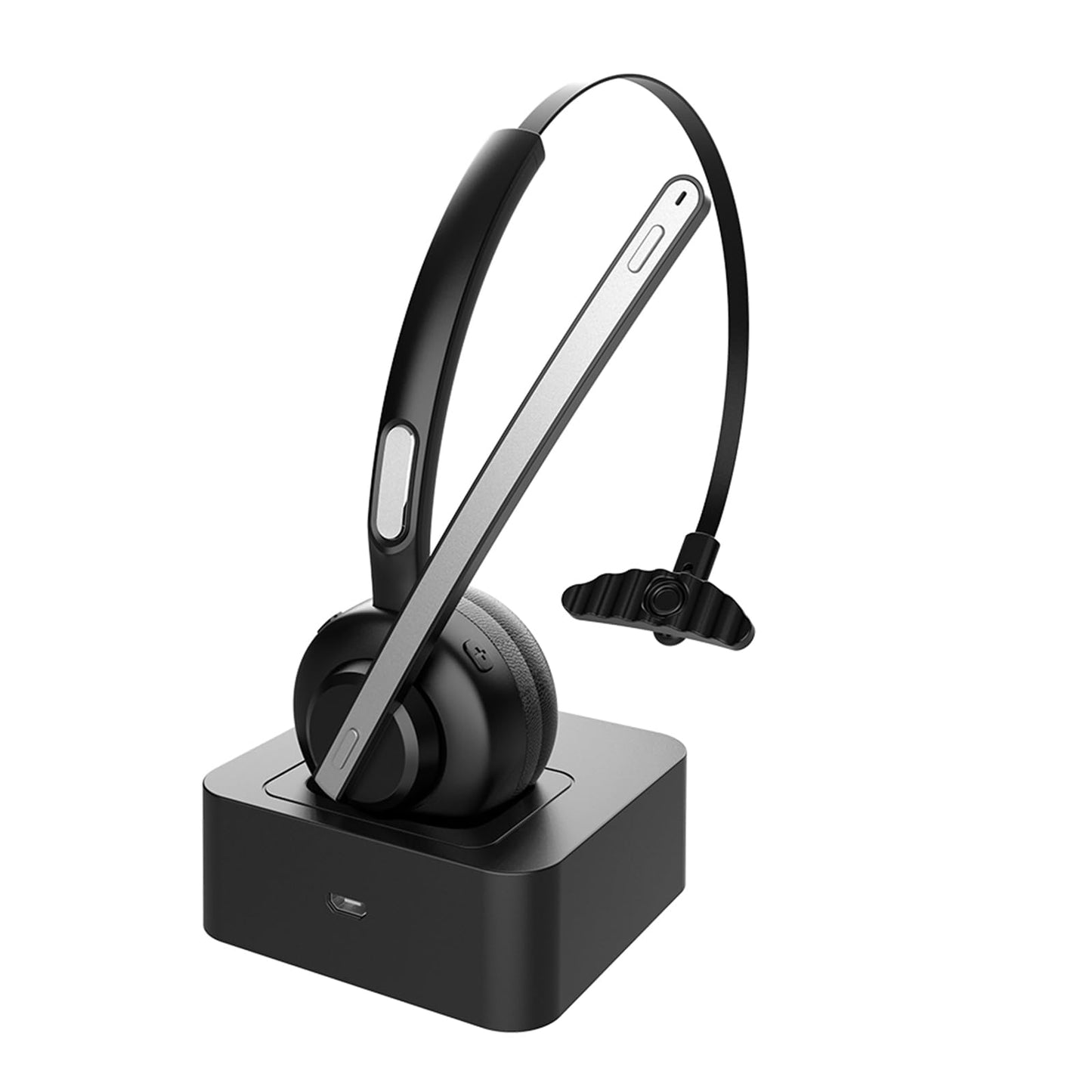 Marnana Bluetooth Headset, V5.2 Trucker Wireless Headset with Noise Cancelling Microphone & Charging Base for iPhone Samsung Cell Phone