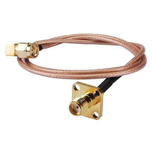 Pc-case 1ft Rf Electrical Wire Coaxial Cable Connector SMA Female Panel Mount to SMA Male Right Angle Assembly Pigtail Extension Rg316 30cm Copper