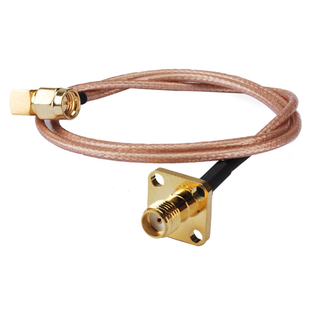 Pc-case 1ft Rf Electrical Wire Coaxial Cable Connector SMA Female Panel Mount to SMA Male Right Angle Assembly Pigtail Extension Rg316 30cm Copper