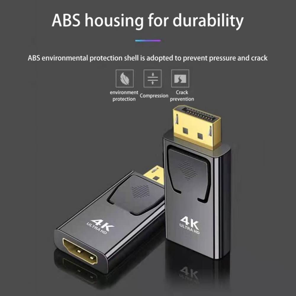 2Pcs DisplayPort to HDMI-Compatible Adapter Converter 4K Display Port Male DP to HDMI Female HD TV Cable Adapter Video Audio for PC TV Projector