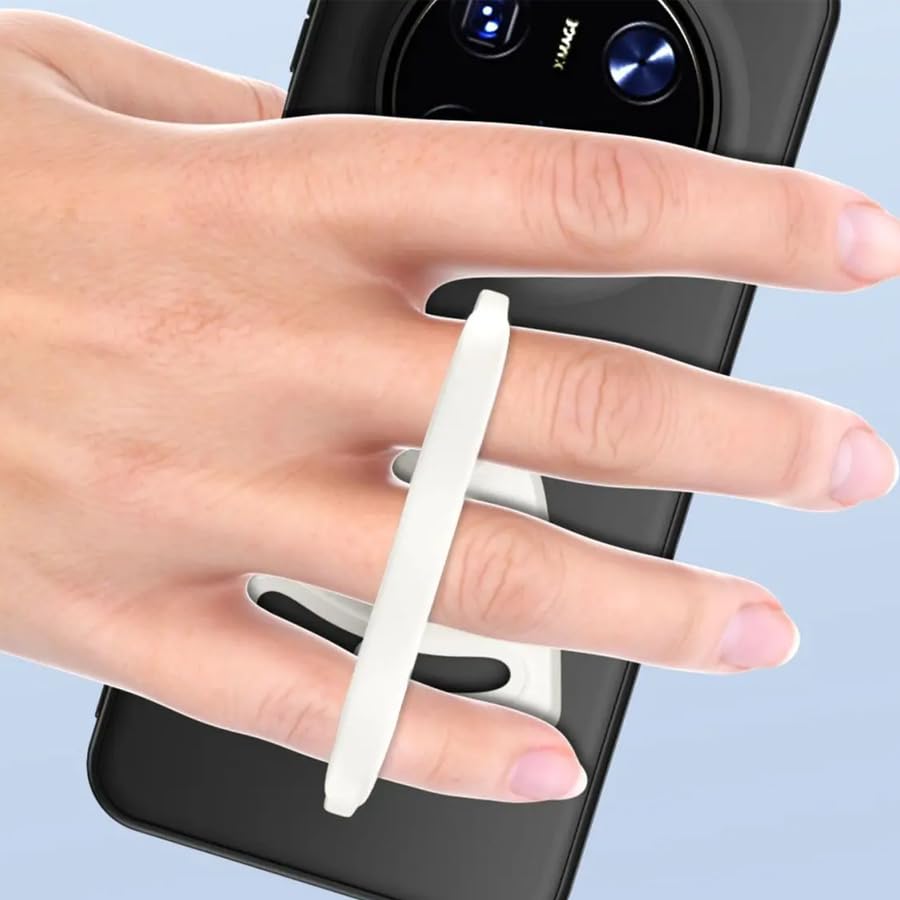 ARFUKA Phone Ring Holder Thin Collapsible Self-Adhesive Finger Grip Stand for Phone Cases, Tablets & Smartphones White