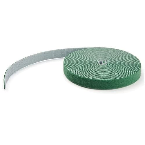 StarTech.com 25ft Hook and Loop Roll - Cut-to-Size Reusable Cable Ties - Bulk Industrial Wire Fastener Tape/Adjustable Fabric Wraps Green/Resuable