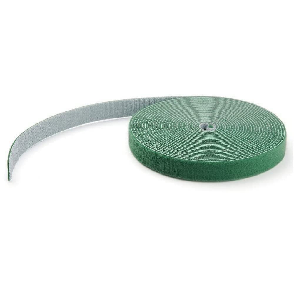 StarTech.com 25ft Hook and Loop Roll - Cut-to-Size Reusable Cable Ties - Bulk Industrial Wire Fastener Tape/Adjustable Fabric Wraps Green/Resuable